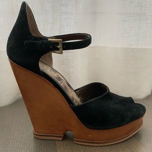 Sam Edelman black suede wedges